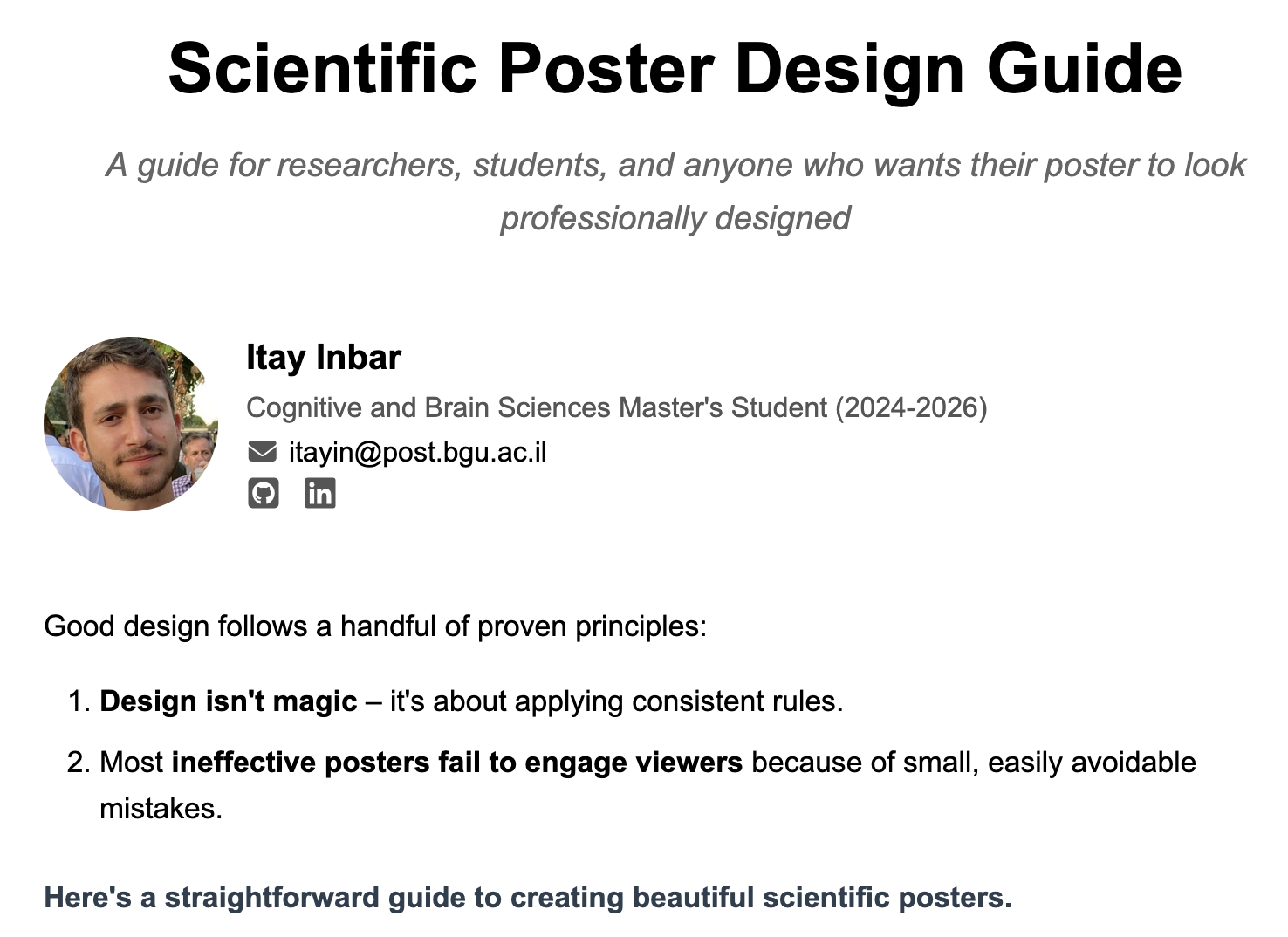 Scientific Poster Design Guide