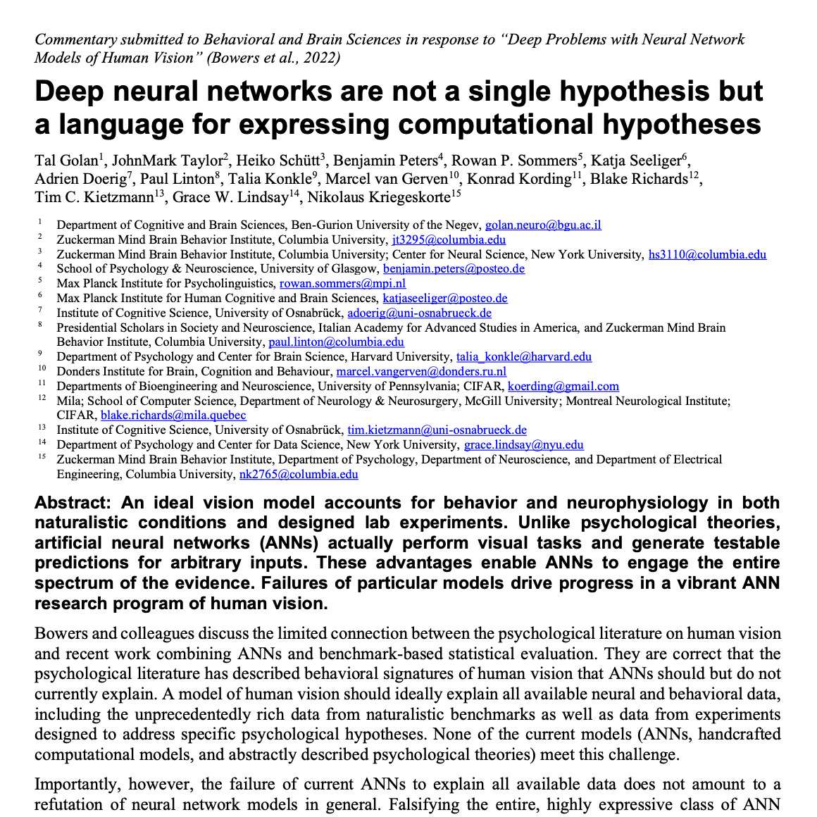 Deep neural networks are not a single hypothesis but a language for expressing computational hypotheses
